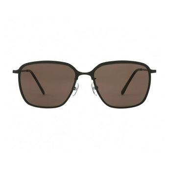 Paul Hueman PHS-1186D Round Square Sunglasses in Brown, front view