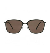 Paul Hueman PHS-1186D Round Square Sunglasses in Brown, front view