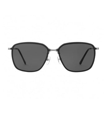 Paul Hueman PHS-1186D Round Square Sunglasses in Gray, front view