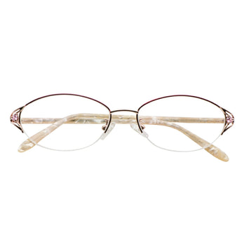 Metal & Marble Oval Eyeglasses
