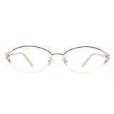 Metal & Marble Oval Eyeglasses
