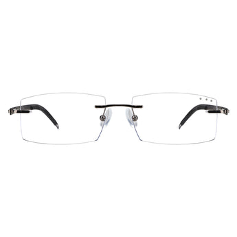 Ethan Metal Rectangle Rimless Eyeglasses - LifeArtVision