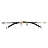 Ethan Metal Rectangle Rimless Eyeglasses - LifeArtVision