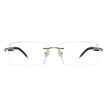 Ethan Metal Rectangle Rimless Eyeglasses - LifeArtVision