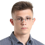 Metal Rectangle Rimless Eyeglasses