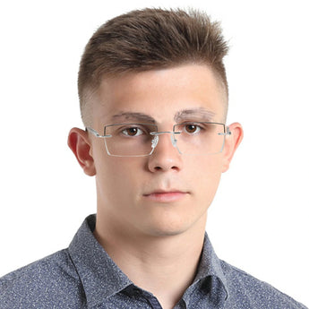 Metal Rectangle Rimless Eyeglasses