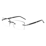 Lance Metal Rectangle Rimless Eyeglasses - LifeArtVision
