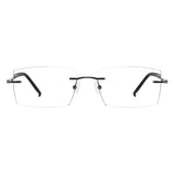 Lance Metal Rectangle Rimless Eyeglasses - LifeArtVision