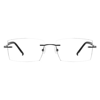 Lance Metal Rectangle Rimless Eyeglasses - LifeArtVision