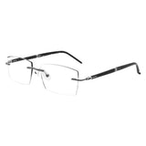 Lance Metal Rectangle Rimless Eyeglasses - LifeArtVision