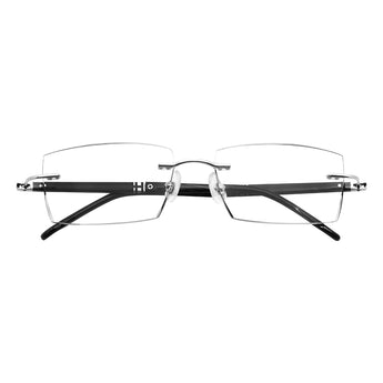 Lance Metal Rectangle Rimless Eyeglasses - LifeArtVision