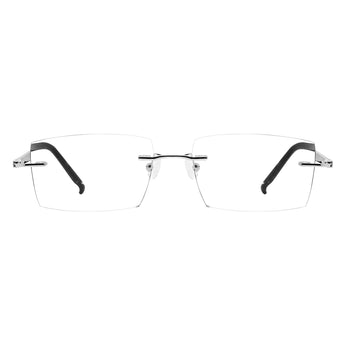 Lance Metal Rectangle Rimless Eyeglasses - LifeArtVision