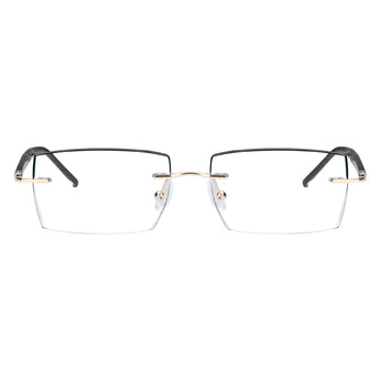 Lance Metal Rectangle Rimless Eyeglasses - LifeArtVision