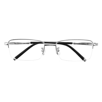 Titanium Rectangle Rimless Eyeglasses