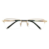 Titanium Rectangle Rimless Eyeglasses