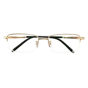 Titanium Rectangle Rimless Eyeglasses