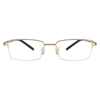 Titanium Rectangle Rimless Eyeglasses