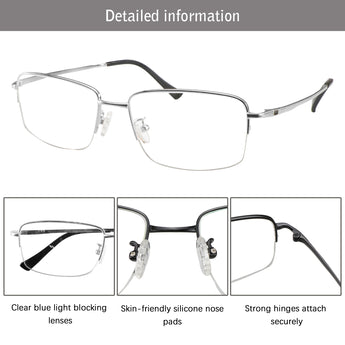 Benson Titanium containing Rectangle Eyeglasses