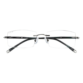 Metal Rectangle Rimless Eyeglasses