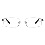 Patrick Metal Rectangle Rimless Eyeglasses - LifeArtVision