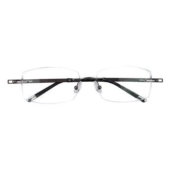 Hardy Metal Rectangle Rimless Eyeglasses - LifeArtVision