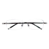 Hardy Metal Rectangle Rimless Eyeglasses - LifeArtVision