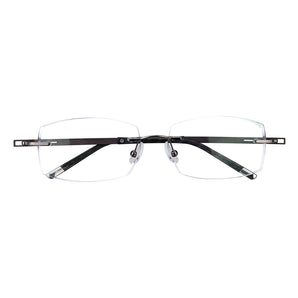 Hardy Metal Rectangle Rimless Eyeglasses - LifeArtVision