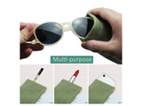 Portable Leather Eyeglasses Pouch Multi-purpose Pocket