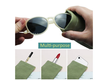 Portable Leather Eyeglasses Pouch Multi-purpose Pocket
