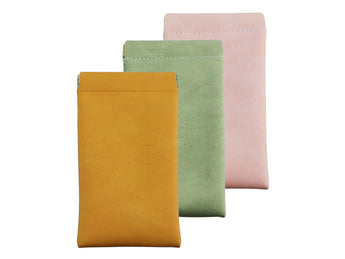 Portable Leather Eyeglasses Pouch Multi-purpose Pocket