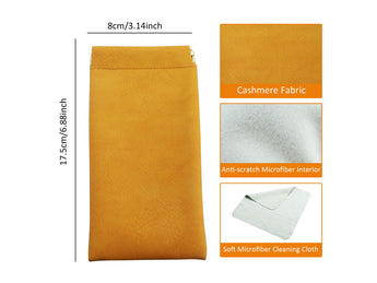 Portable Leather Eyeglasses Pouch Multi-purpose Pocket