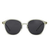 Paul Hueman PHS-1123A Round Sunglasses in Grey Green, front view
