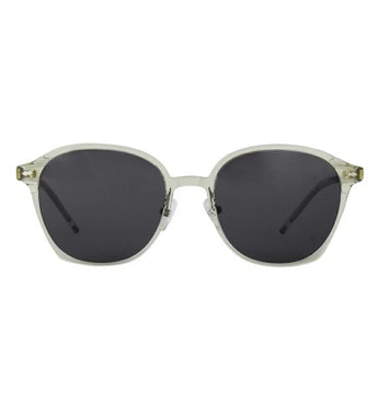Paul Hueman PHS-1123A Round Sunglasses in Grey Green, front view