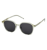 Paul Hueman PHS-1123A Round Sunglasses in Grey Green, side view