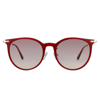 Paul Hueman PHS-1131A Women's Cat-Eye Sunglasses in Red, front view