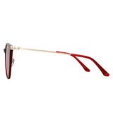 Paul Hueman PHS-1131A Women's Cat-Eye Sunglasses in Red, side view