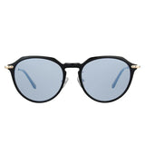Paul Hueman PHS-1132A Geometric Round Sunglasses in Black, front view