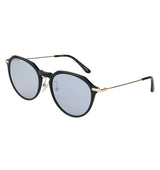 Paul Hueman PHS-1132A Geometric Round Sunglasses in Black, side view