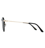 Paul Hueman PHS-1132A Geometric Round Sunglasses in Black, side view