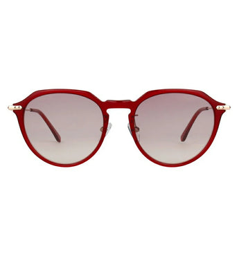 Paul Hueman PHS-1132A Geometric Round Sunglasses in Red, front view