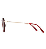 Paul Hueman PHS-1132A Geometric Round Sunglasses in Red, side view