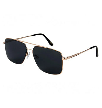 Paul Hueman PHS-2012A Square Aviator Sunglasses in Gold, side view
