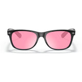 ray-ban rb2132 sunglasses with pink lenses on a white background