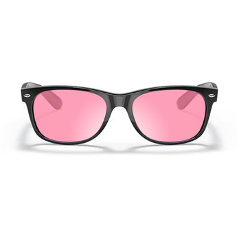 ray-ban rb2132 sunglasses with pink lenses on a white background