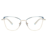 Metal&Plate Cat-Eye Eyeglasses