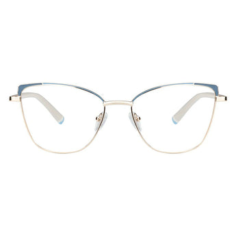 Metal&Plate Cat-Eye Eyeglasses