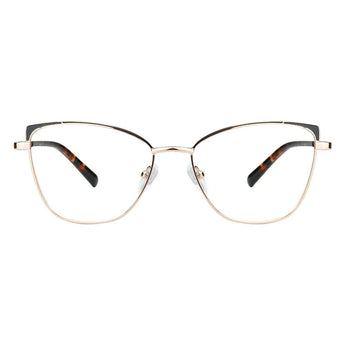 Metal&Plate Cat-Eye Eyeglasses