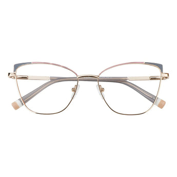 Metal&Plate Cat-Eye Eyeglasses