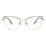 Metal&Plate Cat-Eye Eyeglasses