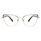 Metal&Plate Cat-Eye Eyeglasses
